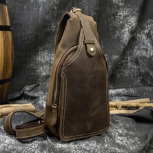 Songli 9330 Açık Kahverengi Rahat Spor Çanta Deri Göğüs Çantaları Erkekler Için Ipad Mini Inek Deri Bir Omuz Çantaları Erkek Anti Hırsızlık Göğüs Paketi Sling Çanta Erkekler Için (Yurt Dışından)