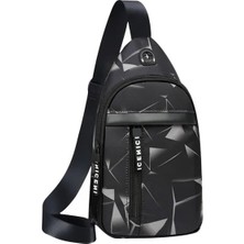 Songli Siyah-Tek-B 16-30-6cm Rahat Erkek Göğüs Çantası Iş Omuz Çantası Messenger Çanta Naylon Kanvas Moda Bel Çantası Doğa Sporları Marka Omuz Çantası (Yurt Dışından)