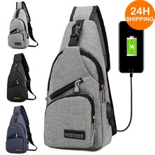 Songli Siyah-Tek-B 16-30-6cm Rahat Erkek Göğüs Çantası Iş Omuz Çantası Messenger Çanta Naylon Kanvas Moda Bel Çantası Doğa Sporları Marka Omuz Çantası (Yurt Dışından)