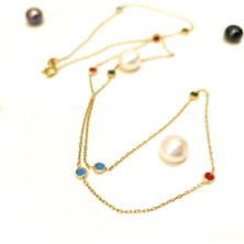 Altın Ofisi Mineli Gökkuşağı Kolye 14 Ayar Altın HD VİDEOLU