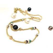 Altın Ofisi Dorika Toplu Mineli Popcorn Zincirli Kolye 14 Ayar Altın HD VİDEOLU