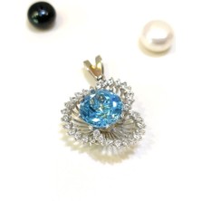 Altın Ofisi Aqua Mavisi Kolye Ucu 14 Ayar Altın HD VİDEOLU