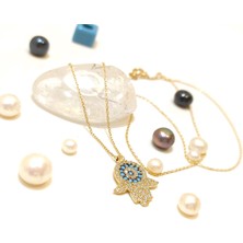 Altın Ofisi Firuze Gözlü El Kolye 14 Ayar Altın  HD VİDEOLU