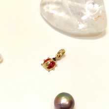 Altın Ofisi Uğur Böceği Kolye Ucu 14 Ayar Altın  HD VİDEOLU