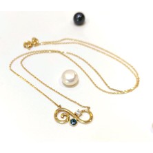 Altın Ofisi Sonsuzluk Göz Boncuklu Kolye 14 Ayar Altın HD VİDEOLU