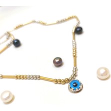 Altın Ofisi Dorika Toplu Göz Boncuklu Kolye 14 Ayar Altın HD VİDEOLU