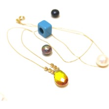 Altın Ofisi Dorika Toplu Renkli Taşlı Kolye 14 Ayar Altın HD VİDEOLU