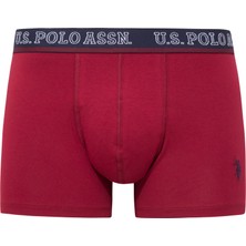 U.S. Polo Assn. Erkek Bordo-Lacivert-Baskılı 3'lü Boxer