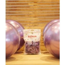 Eğlence Marketi 12 Inç Standart Boy Krom Balon 10 Adet Mor