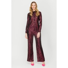 Accort Pul Payet Pantolon - Mürdüm