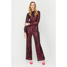 Accort Pul Payet Pantolon - Mürdüm