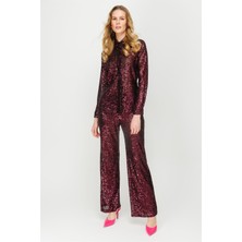 Accort Pul Payet Pantolon - Mürdüm