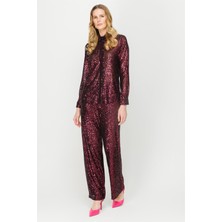 Accort Pul Payet Pantolon - Mürdüm