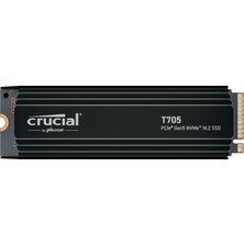 Crucial T705 1TB PCIe Gen5 NVMe M.2 SSD CT1000T705SSD5 (13600-10200 MBs) Heatsink Soğutuculu