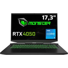 Monster  Abra A7 V14.5.5 Intel Core i5 13500H 32 GB RAM 1 TB SSD 6 GB  RTX 4050 Windows 11 17,3" FHD 144 Hz Oyun Bilgisayarı