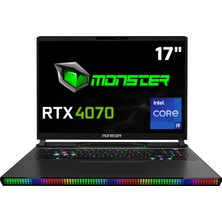 Monster Semruk S7 V9.2.3 Intel Core I9 13950HX 64 GB Ram 2 Tb SSD 8 GB Rtx 4070 Windows 11 17" Qhd+ 240 Hz Oyun Bilgisayarı