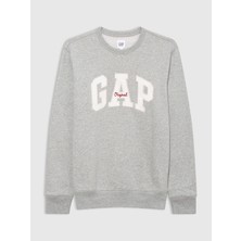 Gap Erkek Gri Gap Logo Bisiklet Yaka Sweatshirt