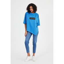 Alexander Gardi Alexandergardı Asimetrik Kesim Oversize T-SHIRT(B24-00194)
