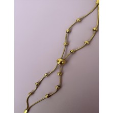Quella Çelik 2'li Topçuklar Silver Bileklik (Uzunluk: 17-22 Cm)