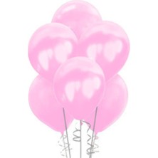 Eğlence Marketi 12 Inç Standart Boy Metalik Balon Pembe 100 Adet