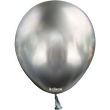 Eğlence Marketi 5 Inç Küçük Boy Krom Balon 50 Adet Uzay Grisi