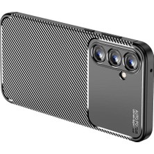 Nevarium Samsung Galaxy A15 Uyumlu Kılıf Focus Karbon Dokulu Kamera Korumalı Silikon Kılıf
