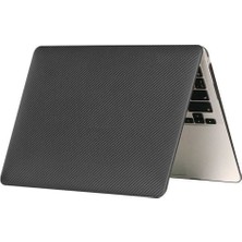 TEKNETSTORE Macbook Air 2024 13.6 Inç M3 Çip A3113 Tam Uyumlu Carbon Design Full Protective Cover