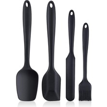 Mother Kitchen 4 Parça Büyük Boy Silikon Yumurta Fırçası Kaşık Bıçak Spatula Seti Isıya Dayanıklı