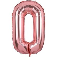 Eğlence Marketi 34 Inç 80 cm Rose Gold Folyo Rakam Balon O