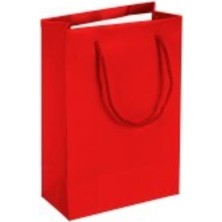 Eğlence Marketi 11X17 cm Ipli Hediyelik Karton Çanta Kırmızı 25 Adet