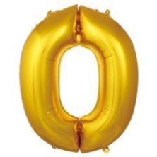 Eğlence Marketi 40 Inç 100 cm Altın Folyo Rakam Balon 0
