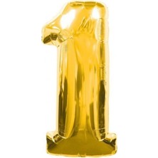 Eğlence Marketi 40 Inç 100 cm Altın Folyo Rakam Balon 1