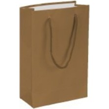 Eğlence Marketi 11X17 cm Ipli Hediyelik Karton Çanta Altın 25 Adet