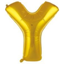 Eğlence Marketi 40 Inç 100 cm Altın Folyo Harf Balon Y