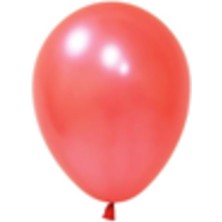 Eğlence Marketi 12" Baskı Balonu Metalik Kırmızı 100'lü