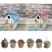 Pengfu Shop D Tarzı 6 Stil Ahşap Kuş Evi Bahçe Küçük Hayvanlar Için Dekoratif Kuş Yuvası Kuş Evi (Yurt Dışından)