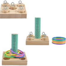 Pengfu Shop B Tarzı Kuş Papağan Eğitici Oyuncaklar Ahşap Platform Plastik Yüksük Entelektüel Eğitim Evcil Hayvan Oyuncakları Papağan Oyuncakları (Yurt Dışından)