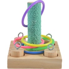 Pengfu Shop B Tarzı Kuş Papağan Eğitici Oyuncaklar Ahşap Platform Plastik Yüksük Entelektüel Eğitim Evcil Hayvan Oyuncakları Papağan Oyuncakları (Yurt Dışından)