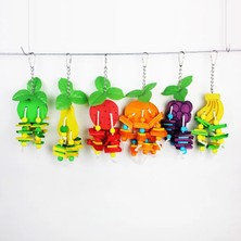 Pengfu Shop Elma Tarzı Kuş Oyuncak Çiğneme Oynayan Evcil Hayvan Oyuncak Papağan Sultan Papağanının Parakeet Renkli Ahşap Bloklar Evcil Hayvan Kuş Isırmaları Oyuncaklar (Yurt Dışından)