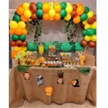 Eğlence Marketi 100 Adet Safari Orman Temalı Balon 5 Metre Balon Zinciri