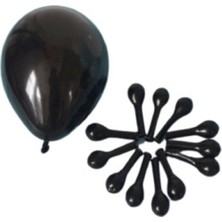 Eğlence Marketi 6 Inç 15 cm Pastel Balon 100 Adet Siyah