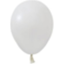 Eğlence Marketi 5 Inç Küçük Boy Pastel Balon Beyaz 100 Adet
