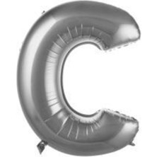 Eğlence Marketi 34 Inç 76 cm Gümüş Folyo Harf Balon C