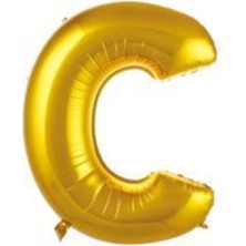 Eğlence Marketi 40 Inç 100 cm Altın Folyo Harf Balon C