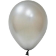 Eğlence Marketi 12 Inç Standart Boy Metalik Balon Gümüş 100 Adet