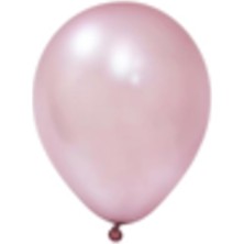 Eğlence Marketi 12" Baskı Balonu Metalik Gül Kurusu 100'LÜ