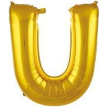 Eğlence Marketi 34 Inç 76 cm Altın Folyo Harf Balon U