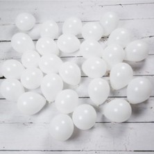 Eğlence Marketi 5 Inç 12,5 cm Pastel Balon 100 Adet Beyaz