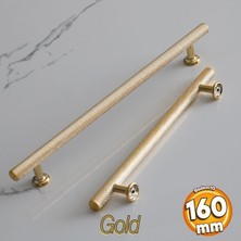 Badem10 Doruk Kulp Mutfak Mobilya Dolabı Çekmece Dolap Kulpları Kapak Kulbu Kulpu Altın Gold 160 mm Metal