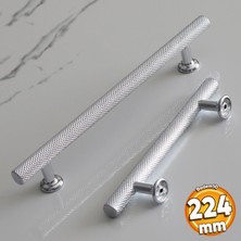 Badem10 Doruk Kulp Mutfak Mobilya Dolabı Çekmece Dolap Kulpları Kapak Kulbu Kulpu Krom Renk 224 mm Metal